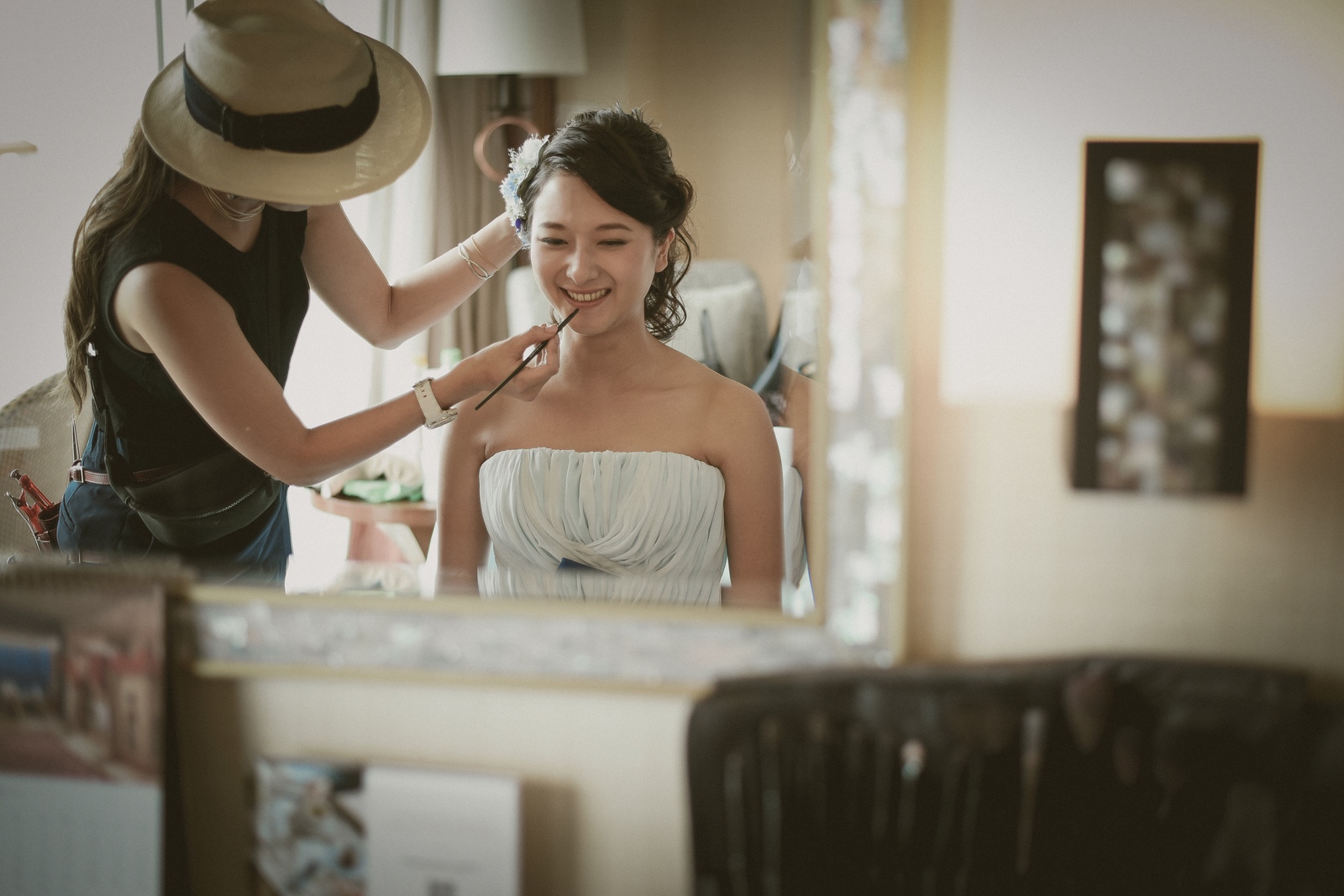 ヘアメイク風景