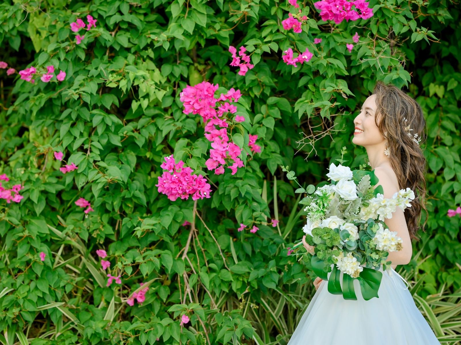 バリ島お花と一緒にフォトウェディング作例